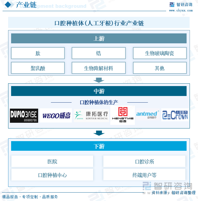 口腔種植體(人工牙根)行業(yè)產(chǎn)業(yè)鏈