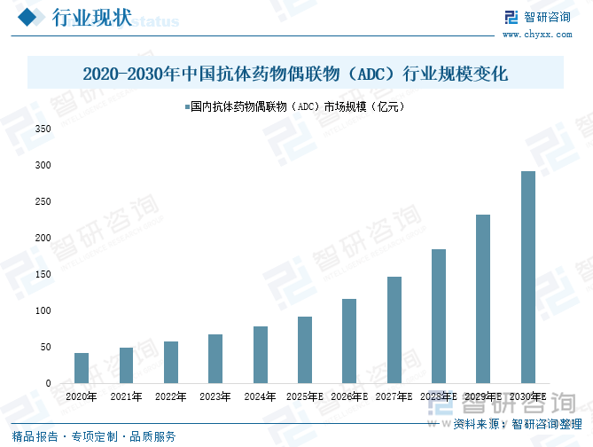 2020-2030年中国抗体药物偶联物（ADC）行业规模变化