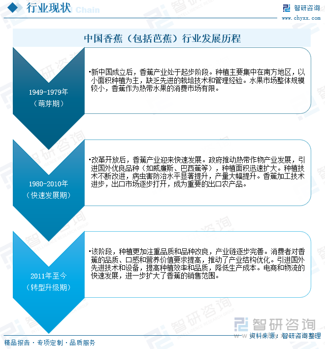 中国香蕉（包括芭蕉）行业发展历程