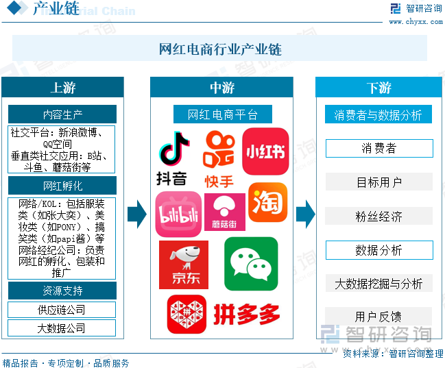 网红电商行业产业链