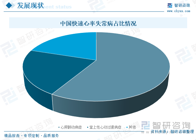 中國快速心率失常病占比情況