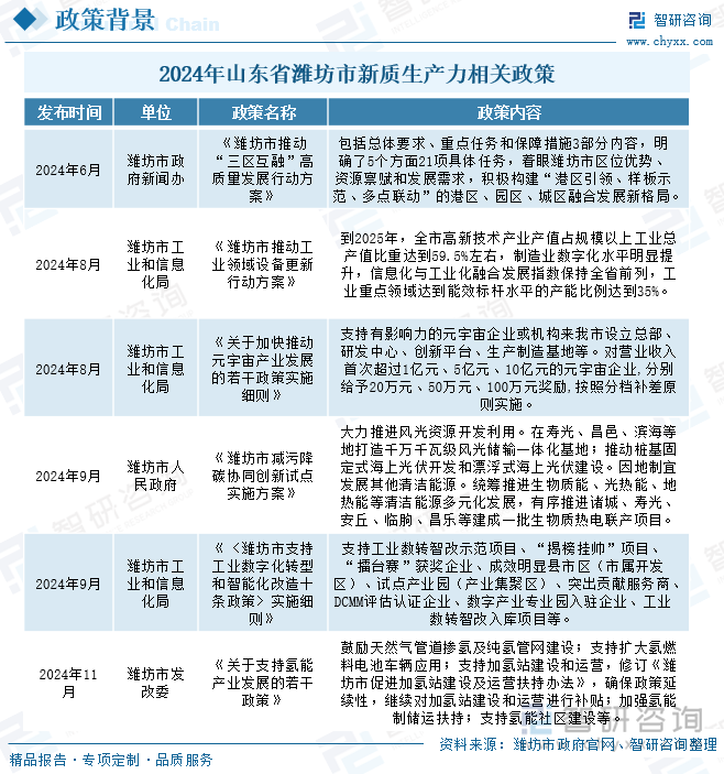 2024年山東省濰坊市新質(zhì)生產(chǎn)力相關(guān)政策