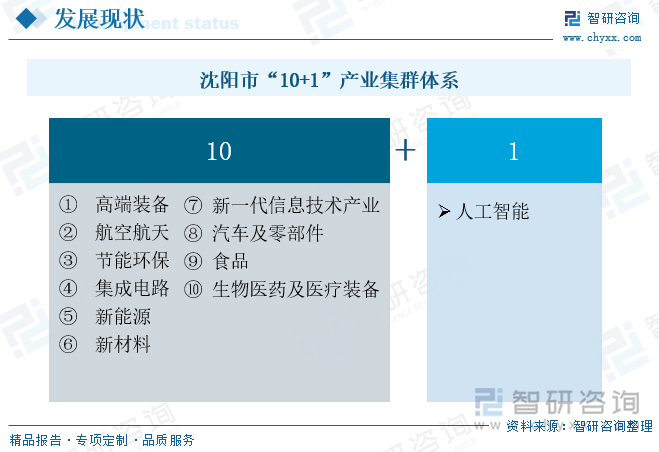 沈陽市“10+1”產業集群體系
