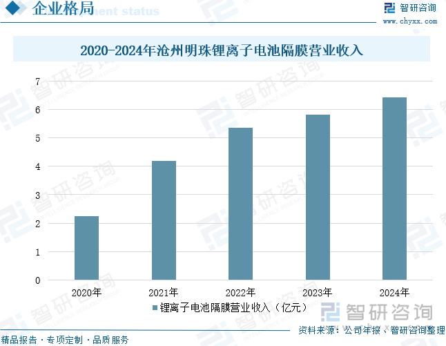 2020-2024年滄州明珠鋰離子電池隔膜營業(yè)收入