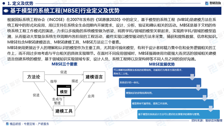MBSE使用更接近于人的理解和認(rèn)識(shí)的模型作為主要工具，尤其是可視化模型，有利于設(shè)計(jì)者將精力集中在和業(yè)務(wù)邏輯相關(guān)的工作上，而不用過(guò)多地考慮與平臺(tái)相關(guān)的具體實(shí)現(xiàn)細(xì)節(jié)。在面對(duì)不同應(yīng)用領(lǐng)域時(shí)，MBSE強(qiáng)調(diào)使用功能強(qiáng)大而靈活的領(lǐng)域相關(guān)建模語(yǔ)言創(chuàng)建系統(tǒng)的模型，基于領(lǐng)域知識(shí)實(shí)現(xiàn)領(lǐng)域?qū)＜摇⒃O(shè)計(jì)人員、系統(tǒng)工程師以及架構(gòu)師等不同人員之間的良好溝通。