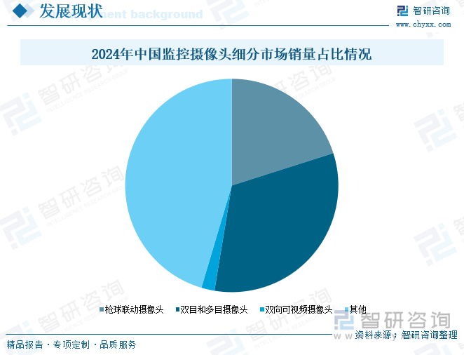 2024年中国监控摄像头细分市场销量占比情况