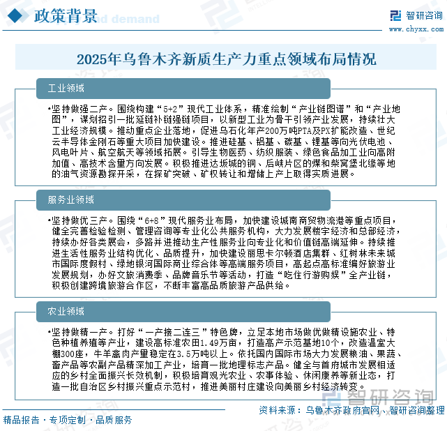 2025年烏魯木齊新質(zhì)生產(chǎn)力重點(diǎn)領(lǐng)域布局情況
