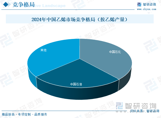 2024年中国乙烯市场竞争格局（按乙烯产量）