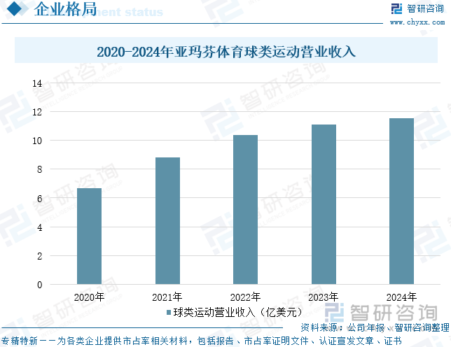 2020-2024年亞瑪芬體育球類運(yùn)動(dòng)營業(yè)收入