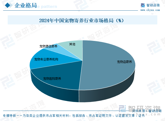 2024年中國寵物寄養行業市場格局（%）