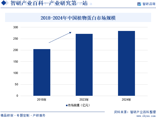 2018-2024年中國植物蛋白市場規(guī)模