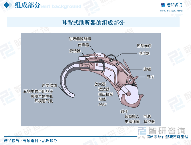 耳背式助聽(tīng)器的組成部分
