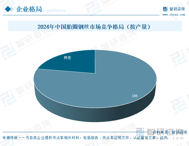 2024年中國胎圈鋼絲市場競爭格局（按產(chǎn)量）