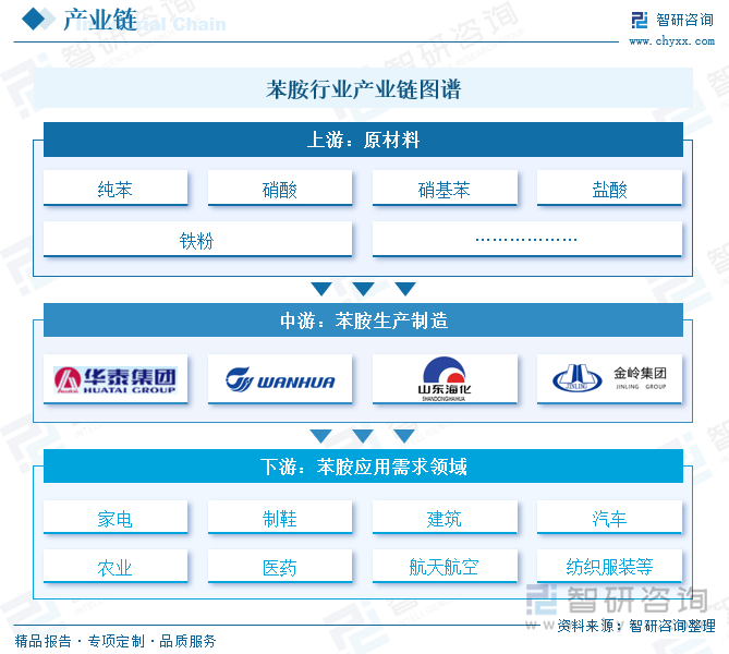 苯胺行業(yè)產(chǎn)業(yè)鏈圖譜