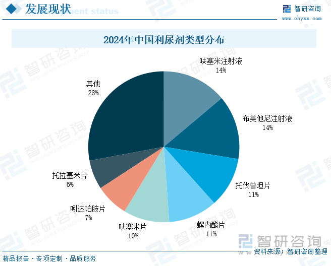 2024年中國利尿劑類型分布