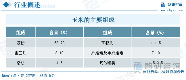 玉米的主要組成