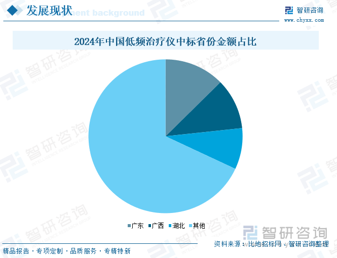 2024年中國(guó)低頻治療儀中標(biāo)省份金額占比