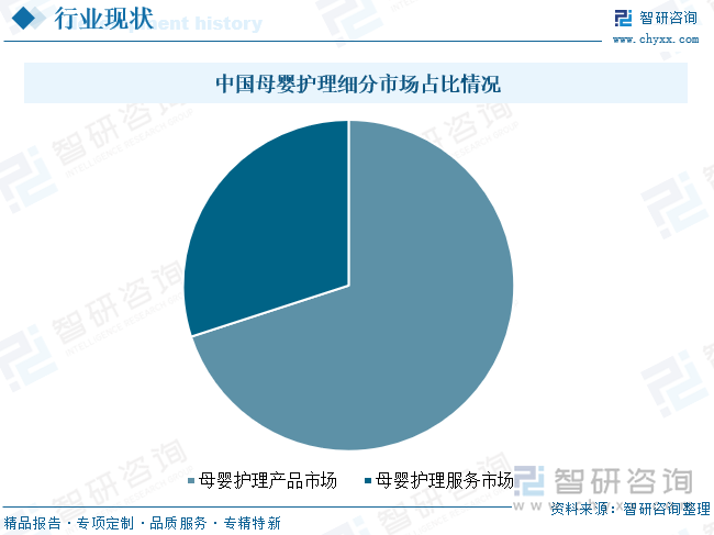 中國母嬰護(hù)理細(xì)分市場占比情況
