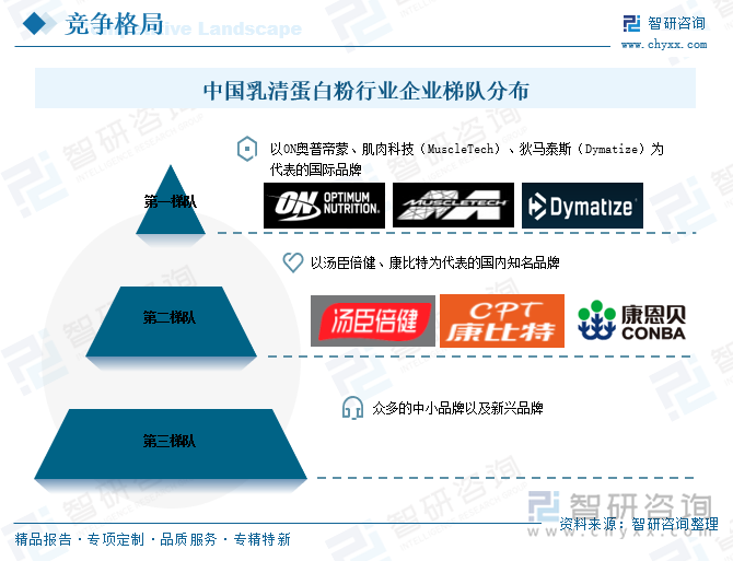 中國乳清蛋白粉行業(yè)企業(yè)梯隊(duì)分布