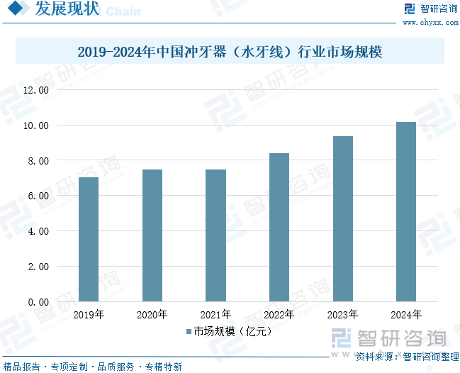2019-2024年中国冲牙器（水牙线）行业市场规模