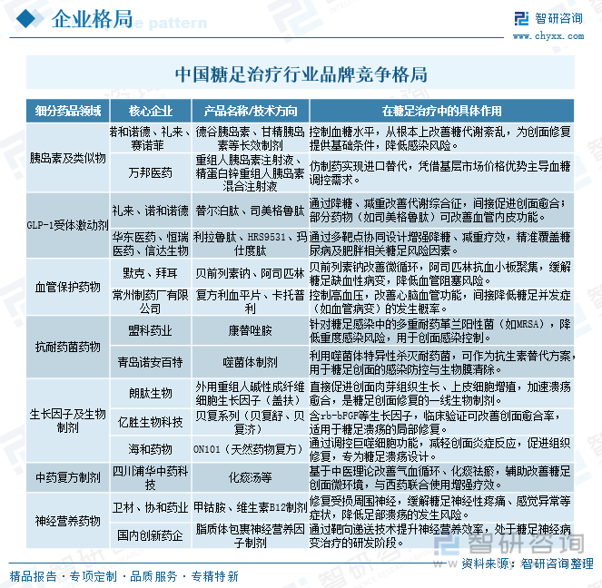 中國(guó)糖足治療行業(yè)品牌競(jìng)爭(zhēng)格局
