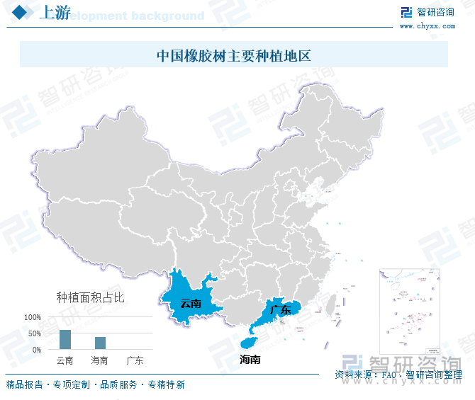 中國橡膠樹主要種植地區(qū)