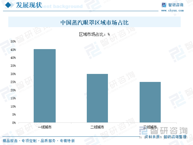 中国蒸汽眼罩区域市场占比