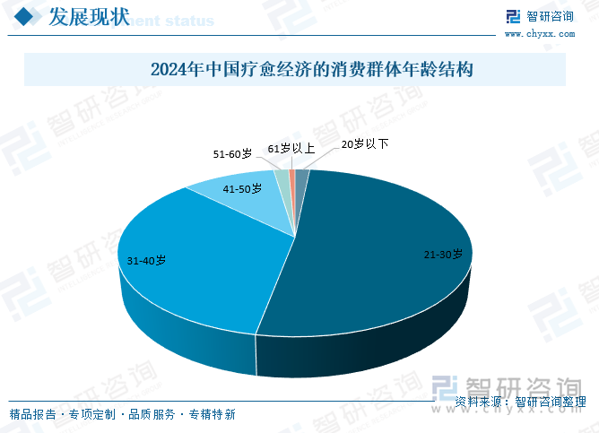 2024年中國療愈經(jīng)濟的消費群體年齡結(jié)構(gòu)