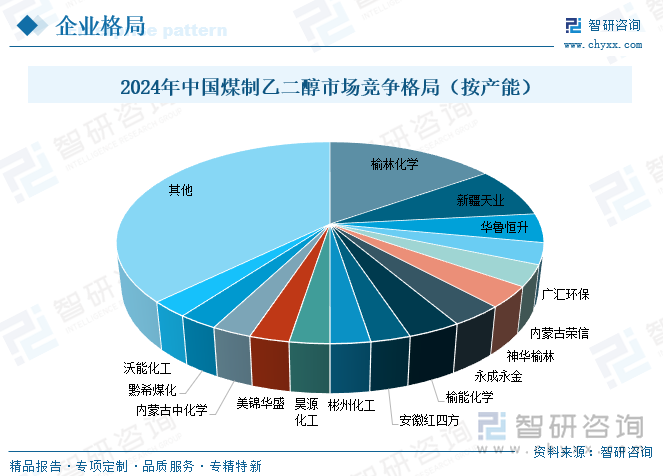 2024年中國煤制乙二醇市場競爭格局（按產能）