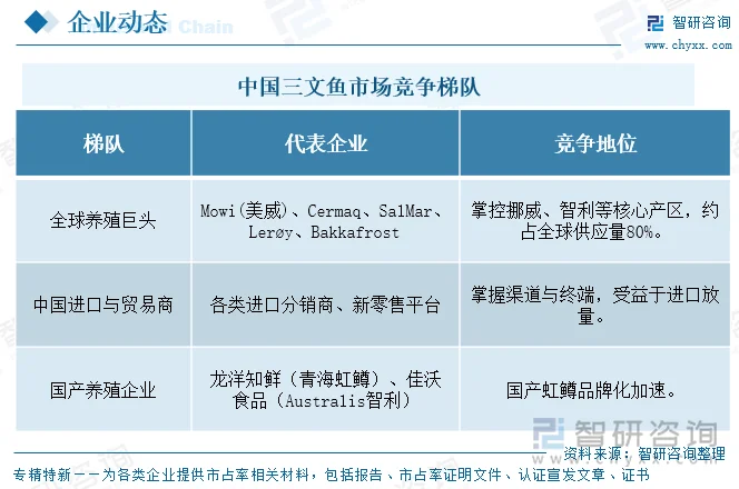 中国三文鱼行业竞争格局