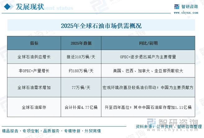 2025年全球石油市场供需概况